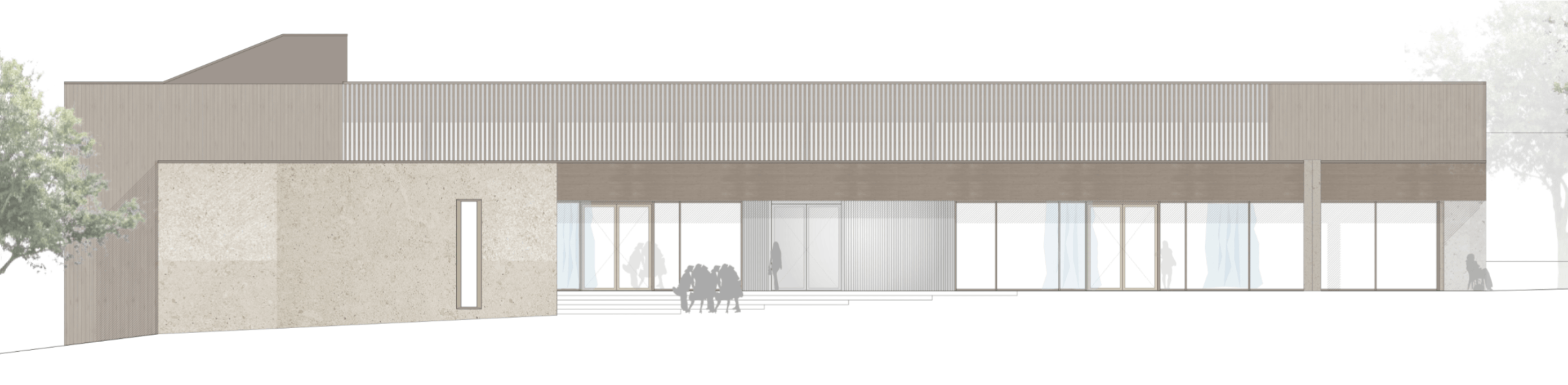 Zeichnung der neuen Stadthalle